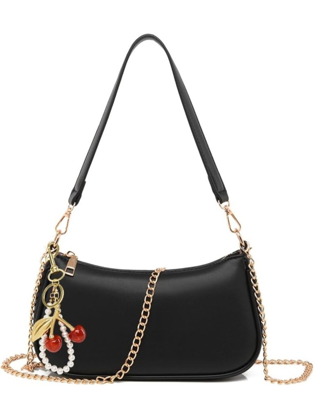 Chic Mini Shoulder Bag for Women - Retro Vegan Leather Hobo Tote with Zipper